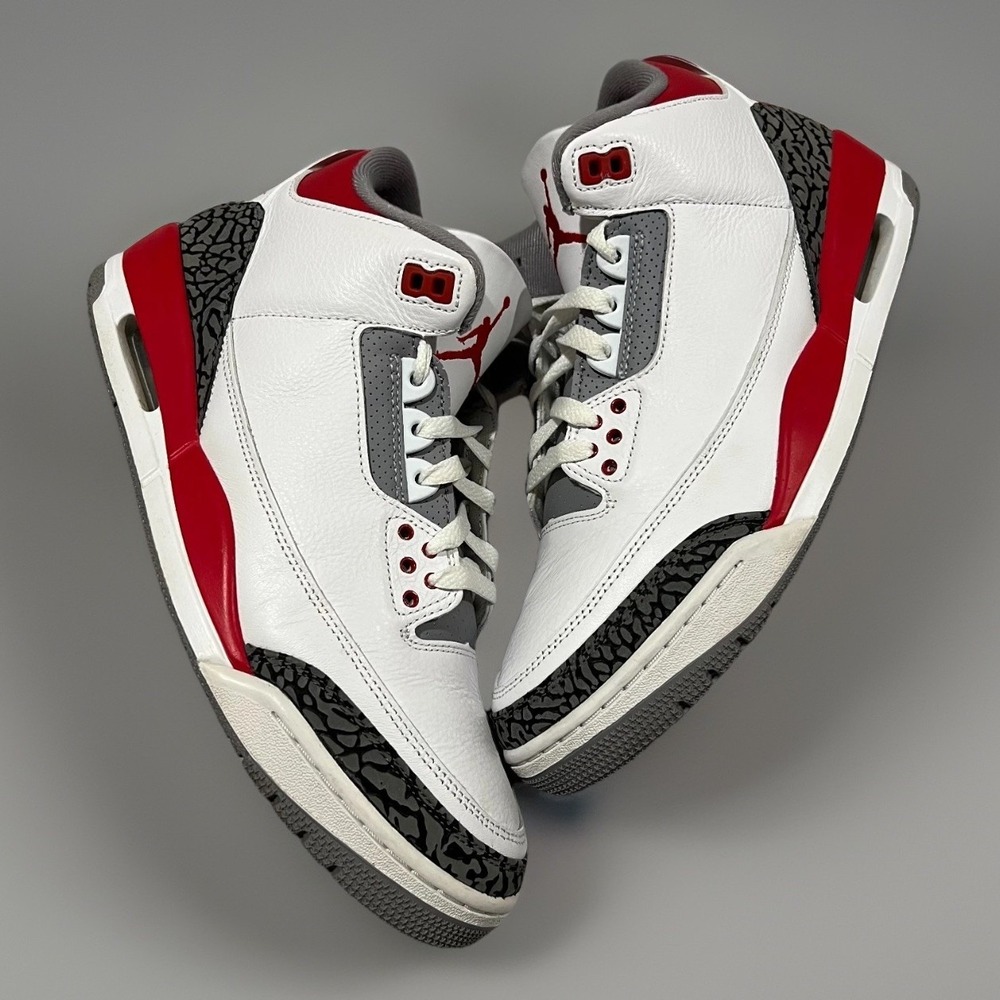 Mens Fire Red White Nike Air Jordan 3 Retro DN3707-160 Fashion Shoes Size 10.5